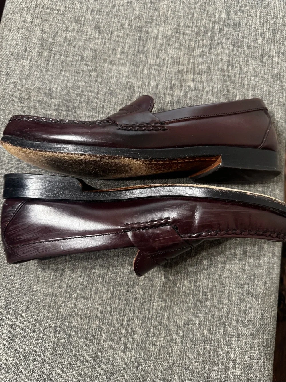 Men's Allen Edmonds Burgundy Leather Slip-On Loafers